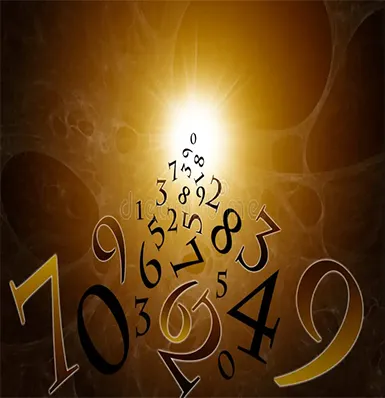 A golden background with numbers and numbers on it